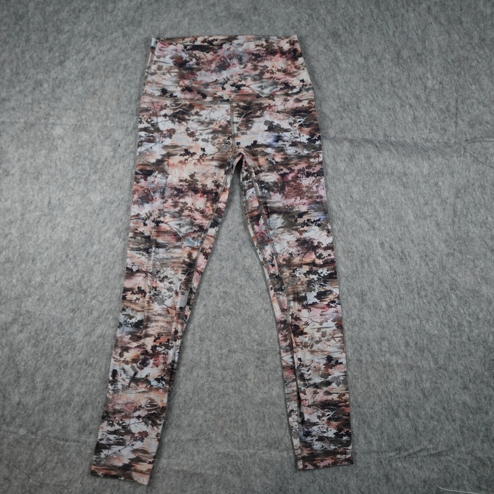Lululemon Leggings Women 6 Pink Gray Utopia Align Pant 25" Yoga Gym Run Athletic